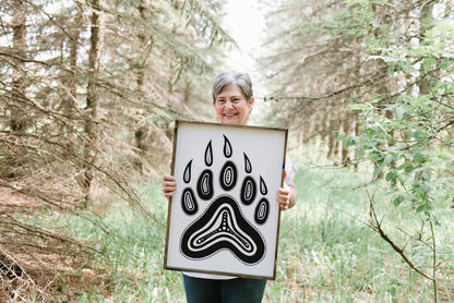 Bear Paw Symbol Wood Sign
