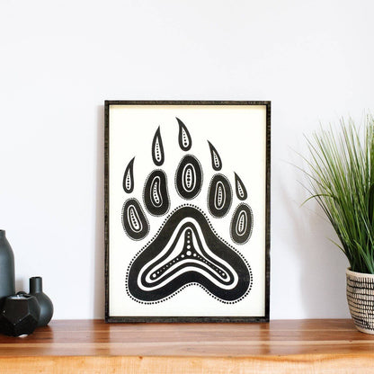 Bear Paw Symbol Wood Sign