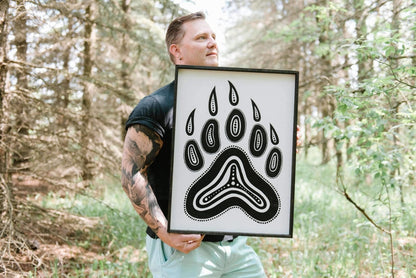 Bear Paw Symbol Wood Sign