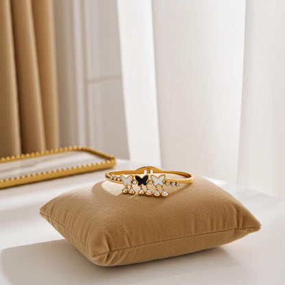 Butterfly Charm Bangle with Zirconia Diamonds