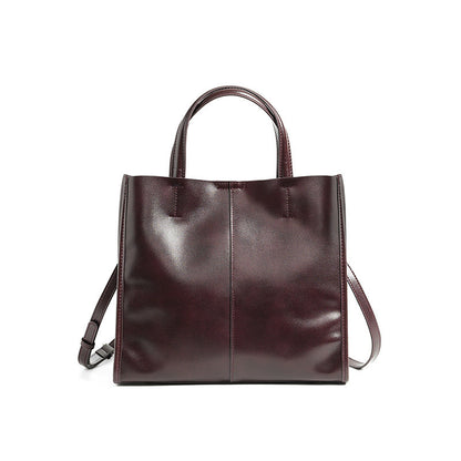 Genuine Leather High-End Womens Stylish And Versatile Handbag