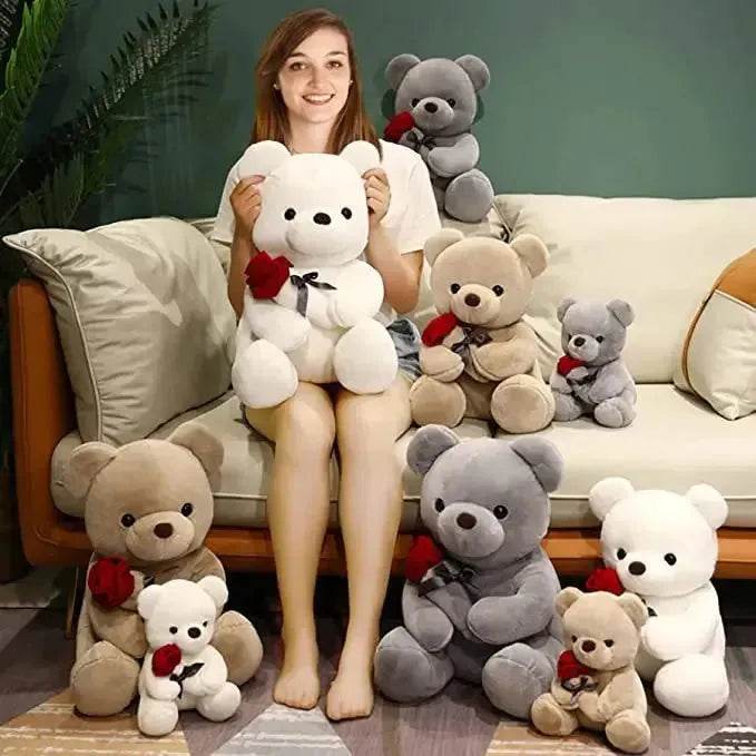 Nouvelles Jolies Roses Câlin Ours en Peluche Animaux Doux Poupées Joli Cadeau d'Anniversaire Petite Amie Saint-Valentin