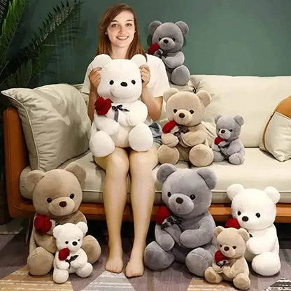 Nouvelles Jolies Roses Câlin Ours en Peluche Animaux Doux Poupées Joli Cadeau d'Anniversaire Petite Amie Saint-Valentin
