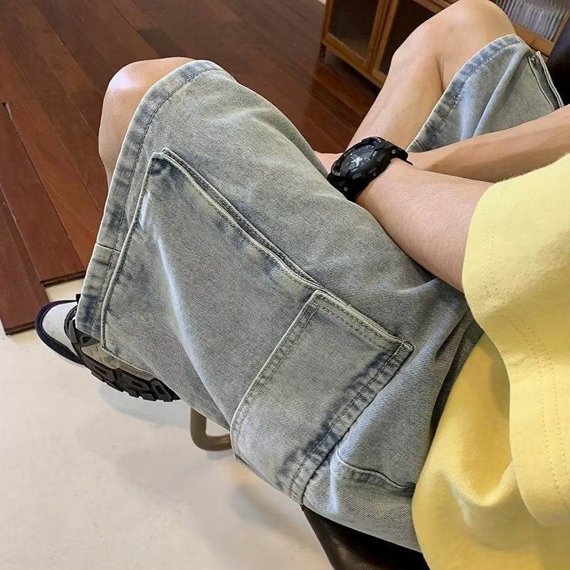 Baggy Denim Cargo Shorts For Men Jeans - Fashion Work Clothes