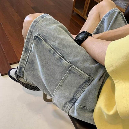 Baggy Denim Cargo Shorts For Men Jeans - Fashion Work Clothes
