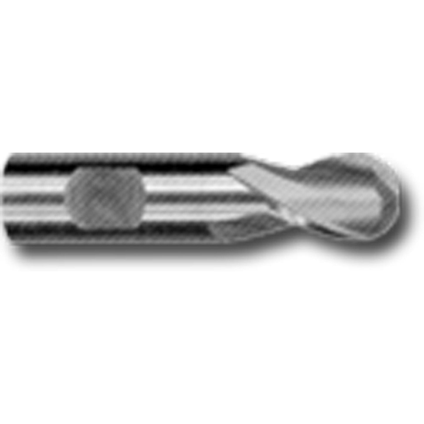Weldon Shank Ball Nose End Mill For Aluminum, 3/16" Dia., 2 Flutes, High Speed Steel