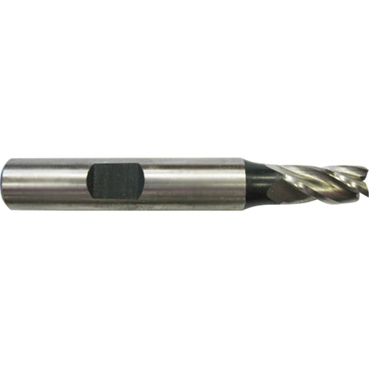 Weldon Shank End Mill, 9 mm Dia., 4 Flutes, High Speed Steel