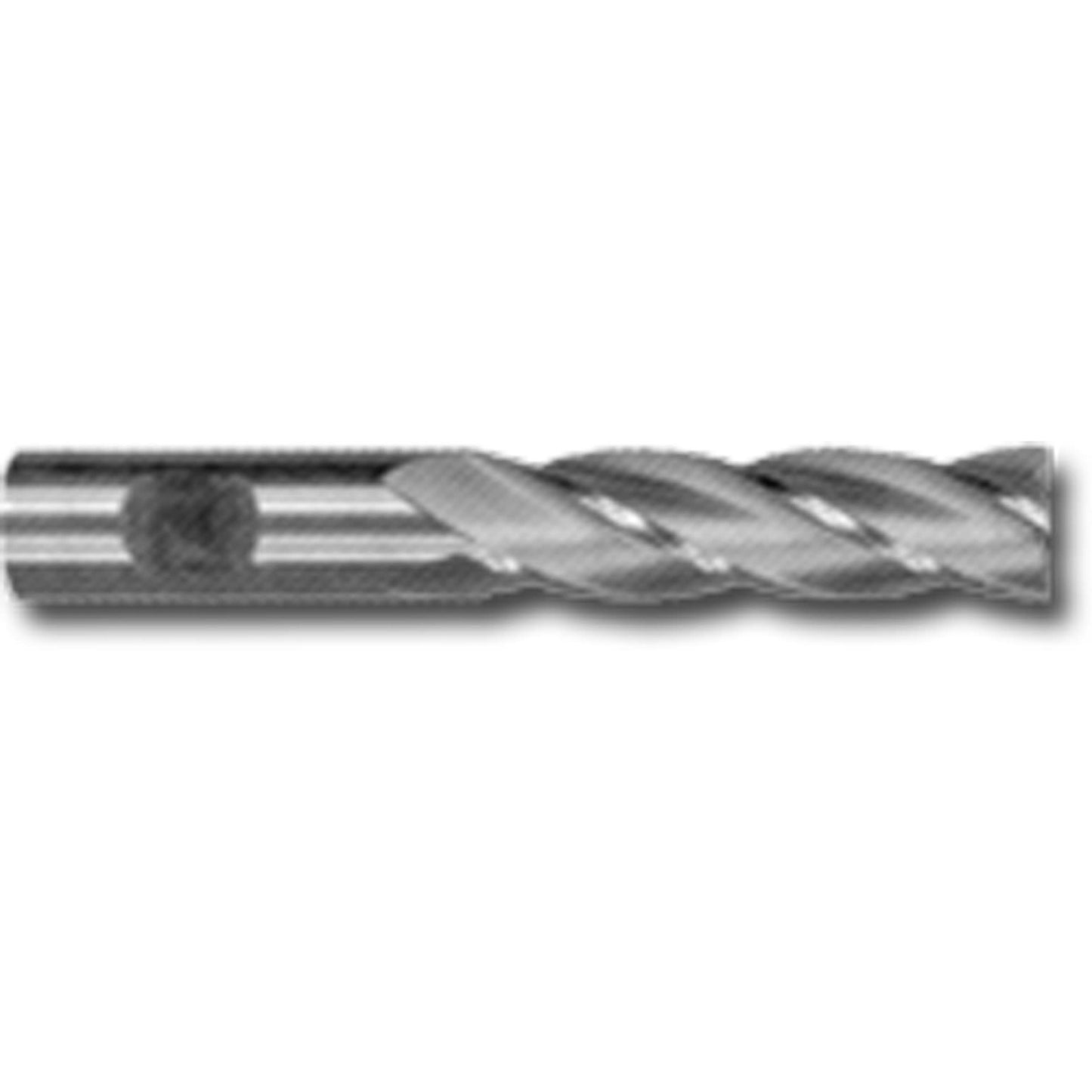 Weldon Shank Extra Long Series End Mill, 3/4" Dia., 4 Flutes, High Speed Steel