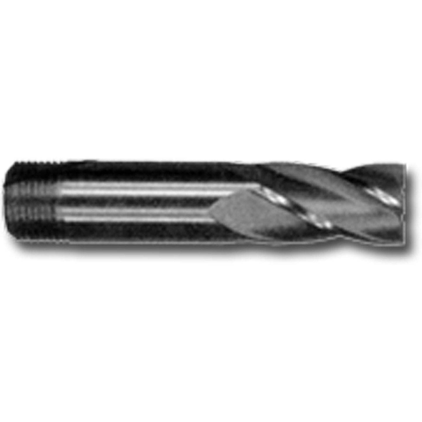 Threaded Shank End Mill, 9/16" Dia., 2-7/8" L, 4 Flutes, 1/2" Shank, High Speed Steel