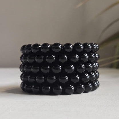Onyx Gemstone Bead Bracelet | The Stone for Grounding