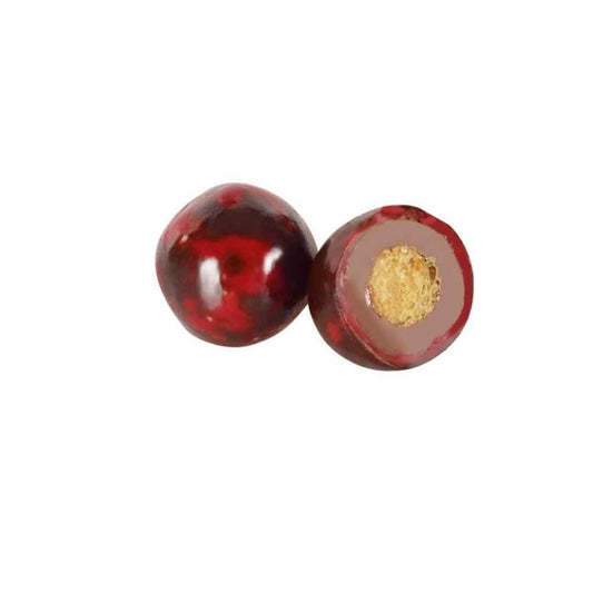 Billes de chocolat croustillantes aux mûres et au sucre pétillant