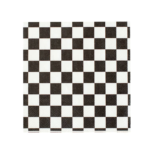 Black Check It! Napkins (SET OF 16)