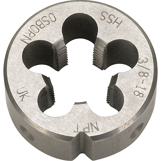 Pipe Die, 1/4"-18 Thread, High Speed Steel