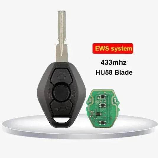 BMW EWS 3 Key Straight Board Replacement Remote Fob Key 315/433 MHZ ID44 HU58 Chip