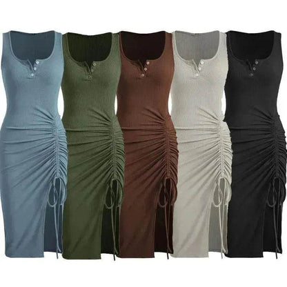 Bottom Drawstring Thread Dress Tight Skirt