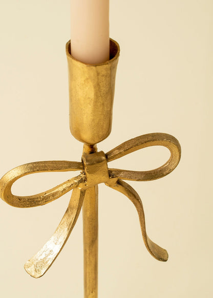 Bow Forged Candlestick, Set of 2 – Gold