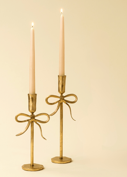 Bow Forged Candlestick, Set of 2 – Gold
