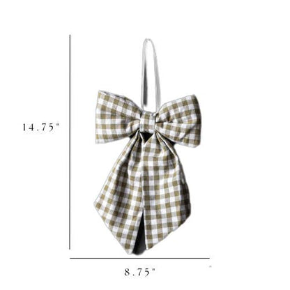 Bow | Gingham Green Fabric
