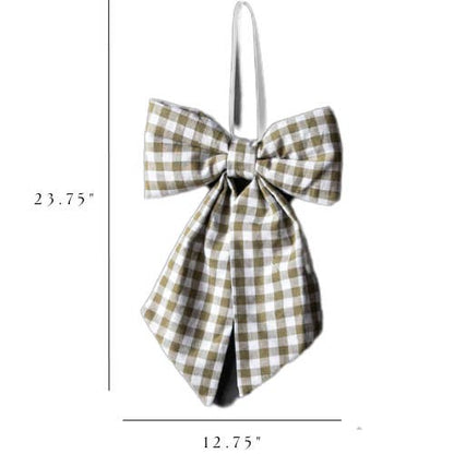 Bow | Gingham Green Fabric