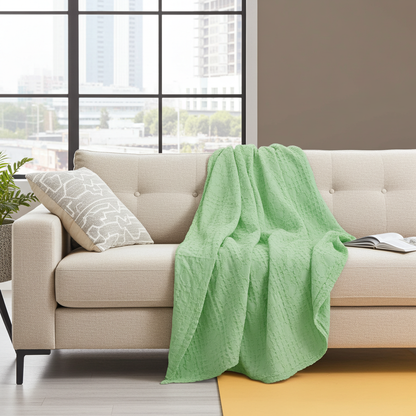 Box Waffle Wearable Cotton Throw: 2 Colors