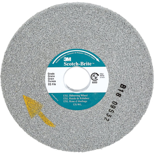 Roue d'ébavurage Scotch-Brite™ EXL, 6 po x 1/2 po, alésage de 1 po, oxyde d'aluminium