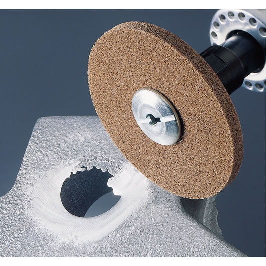 Scotch-Brite™ EXL Unitized Deburring Wheels, 3" x 1/4", 3/16" Arbor, 8A Grit