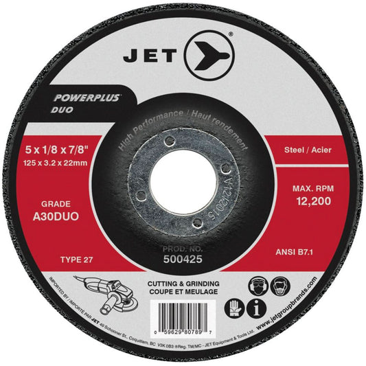 Powerplus DUO Cutting/Grinding Wheel, 4-1/2" x 1/8", 7/8" Arbor, Type 27, A30DUO Grit