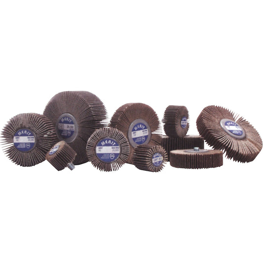 Flap Wheels - Mandrel Mounted Flap Wheels, Aluminum Oxide/Ceramic, 180 Grit, 2" x 3/4" x 1/4"