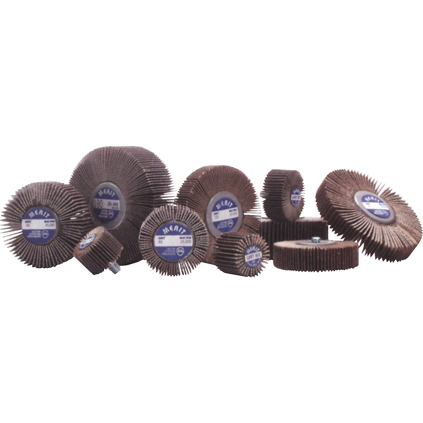Flap Wheels - Mandrel Mounted Flap Wheels, Aluminum Oxide/Ceramic, 180 Grit, 3" x 1" x 1/4"