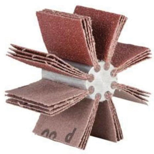 Plain Flap B-830 Bore Polisher, Aluminum Oxide, 180 Grit, 6-3/4" x 1-1/2" x