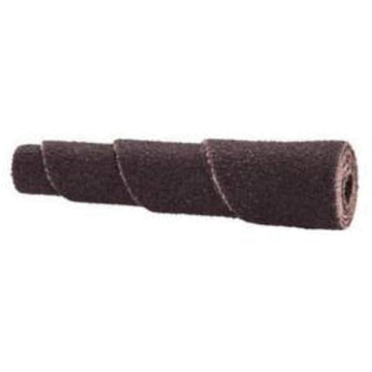 ALO Spiral Cartridge Rolls, 120 Grit, 3/8" Dia., Aluminum Oxide, 1-1/2" L, 1/8" Arbor