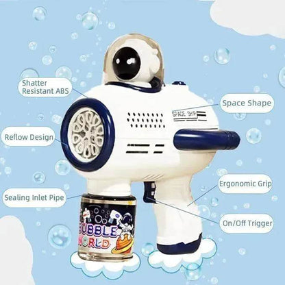 Bubble Gun Machine , Leak Proof Design, Automatic Bubble Blower Maker With Light And Bubble Solution, Summer Outdoor Toys For Birthday Party