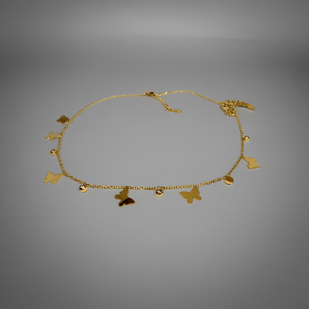18K Gold Plated Butterfly Charms Necklace