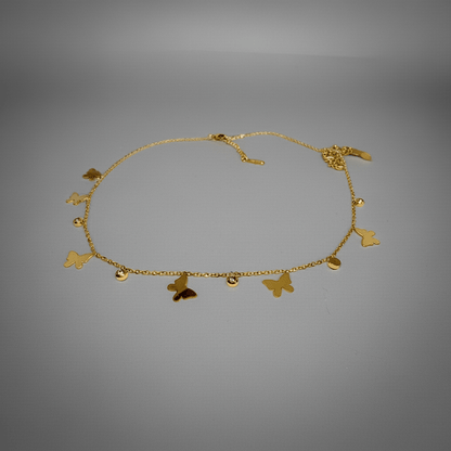 18K Gold Plated Butterfly Charms Necklace