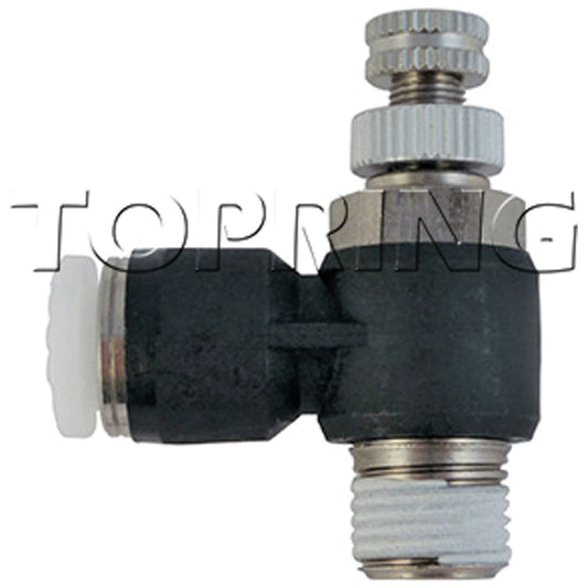Air Speed Controller with Flow Control Valve, 1/4" NPT, 150 PSI Max. PSI, In Line