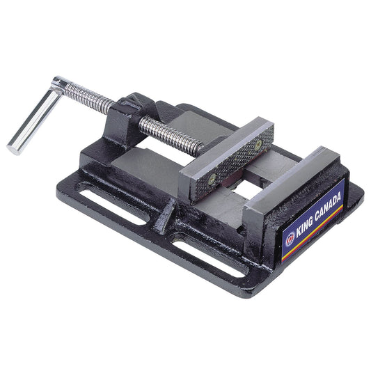 Drill Press Vise, 3" Jaw Width, 0" Throat Depth, Bench Mount Base