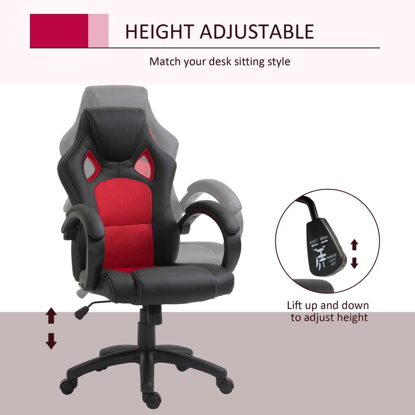Foster Gaming-Office Chair-Red/Black