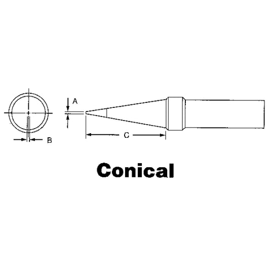 ET Series Tips For TEF891 Soldering Pencil, Conical