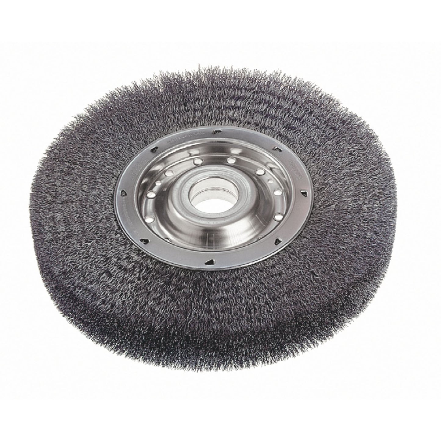 Crimped Wire Wheel Brushes - Wide Face, 8" Dia., 0.0118" Fill, 2" Arbor