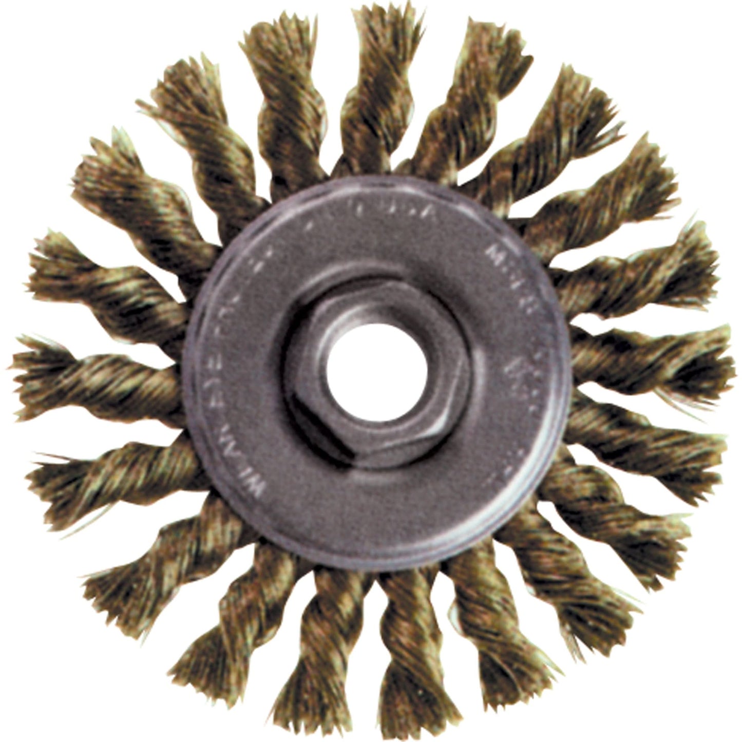 High Speed Small Grinder Knot Wire Wheel Brush, 5" Dia., 0.02" Fill, 5/8"-11 Arbor, Steel