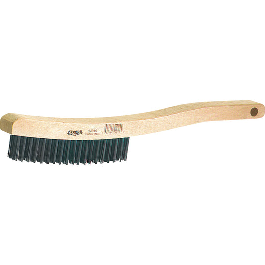 Curved Handle Scratch Brushes, Steel, 3 x 19 Wire Rows, 13-11/16" Long