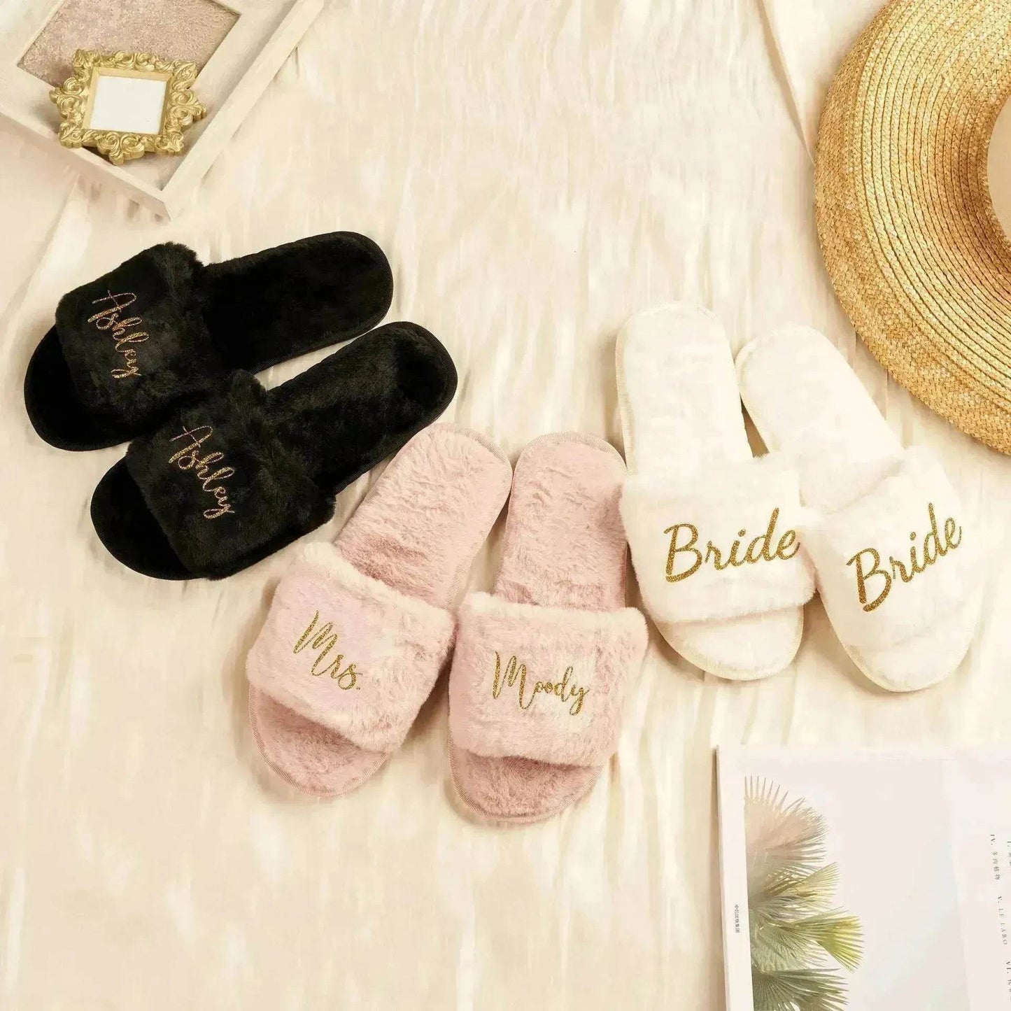 Personalized And Printable Logo DIY Plush One-piece Slippers