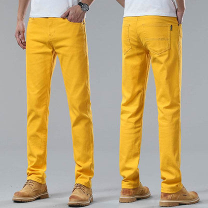 Men Fashion Brands Stretch Slim Fit Skinny Denim Pants jeans Trouser