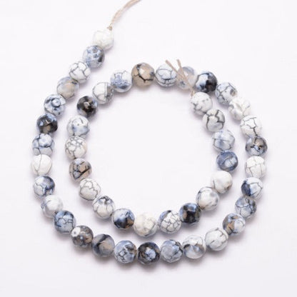 Fire Crackle Agate Faceted Gemstone Bead