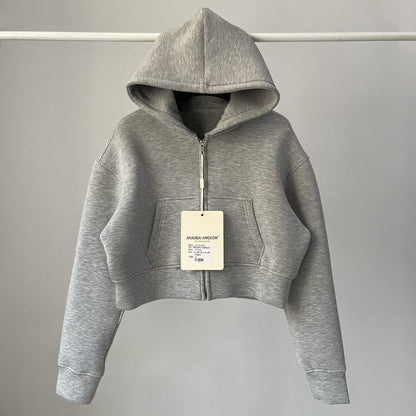 Women's Solid-Color Loose-Fit Hooded Sweatshirt