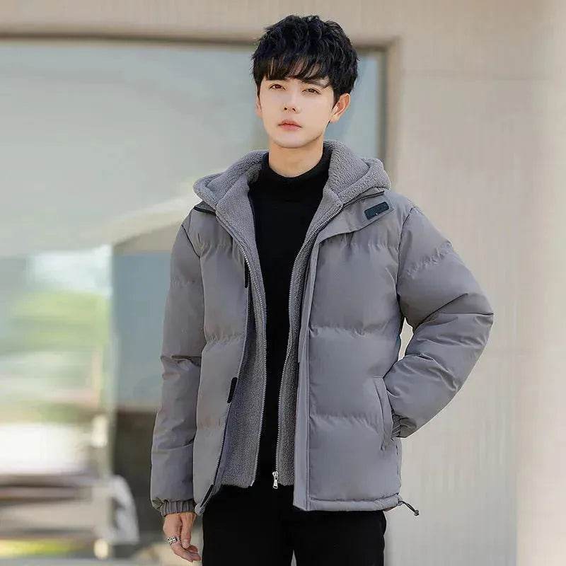 Polar Fleece Hooded  Winter Rain Puffer Jacket for Men