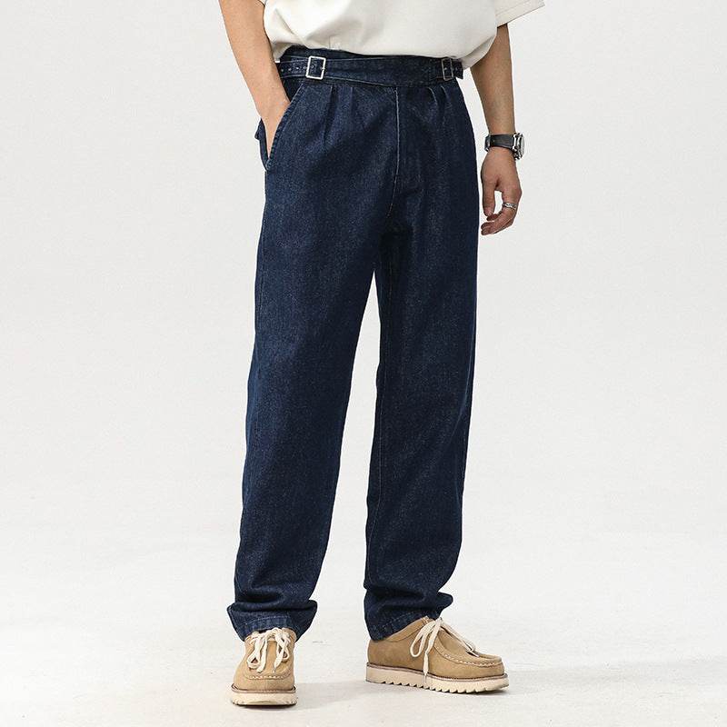 Blue Denim Straight High Waist Jeans pant For Men