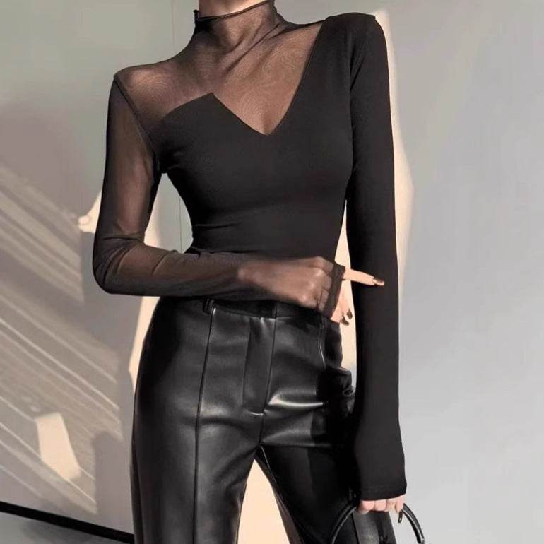 Fashion Chic Slim fit High neck bodycon top for women