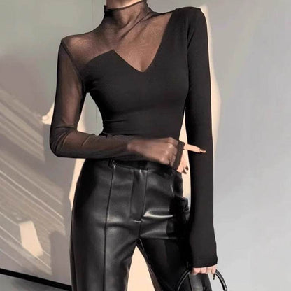 Fashion Chic Slim fit High neck bodycon top for women