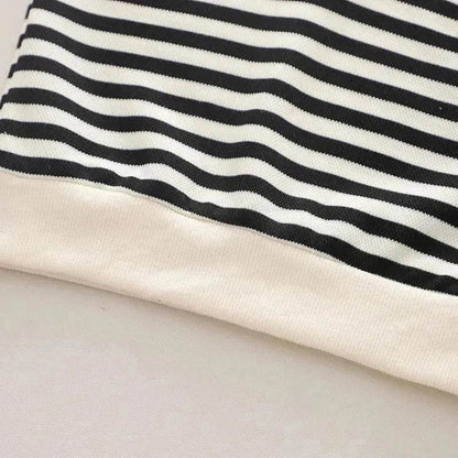 Casual Letter Stripes Loose Round Neck Boys' Long Sleeve Sweater Suit Two piece for boys
